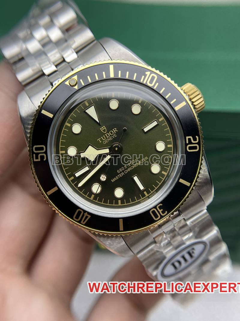 Tudortop-tier watch DIF factory Biwan 41mm green dial mechanical steel bracelet model front live photo