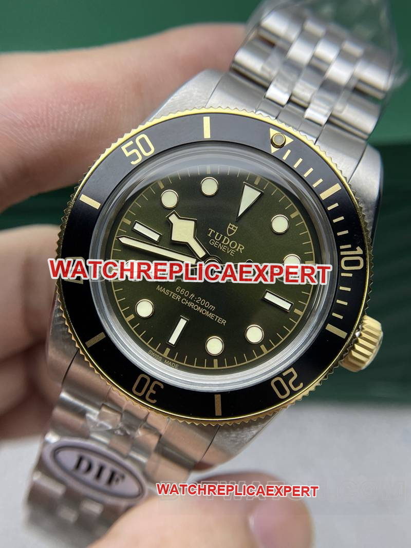 Tudortop-tier watch DIF factory Biwan 41mm green dial mechanical steel bracelet model front live photo