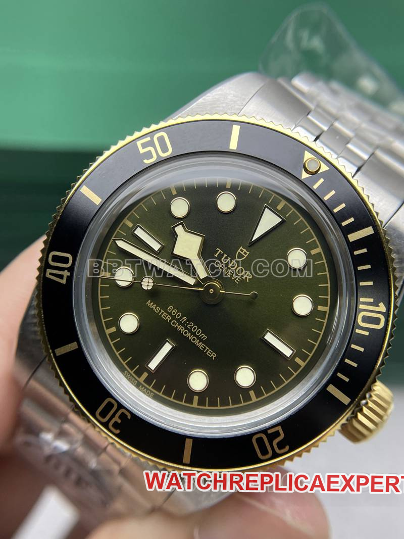 Tudortop-tier watch DIF factory Biwan 41mm green dial mechanical steel bracelet model front live photo