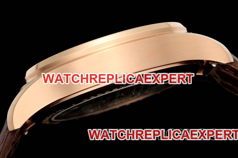IWC collectible watch RMS factory Portugal white dialrose goldtourbillon mechanical leather strap model side live photo