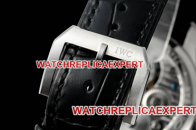IWC collectible watch RMS factory Portugal white dial gold needle tourbillon mechanical leather strap model braceletlive photos