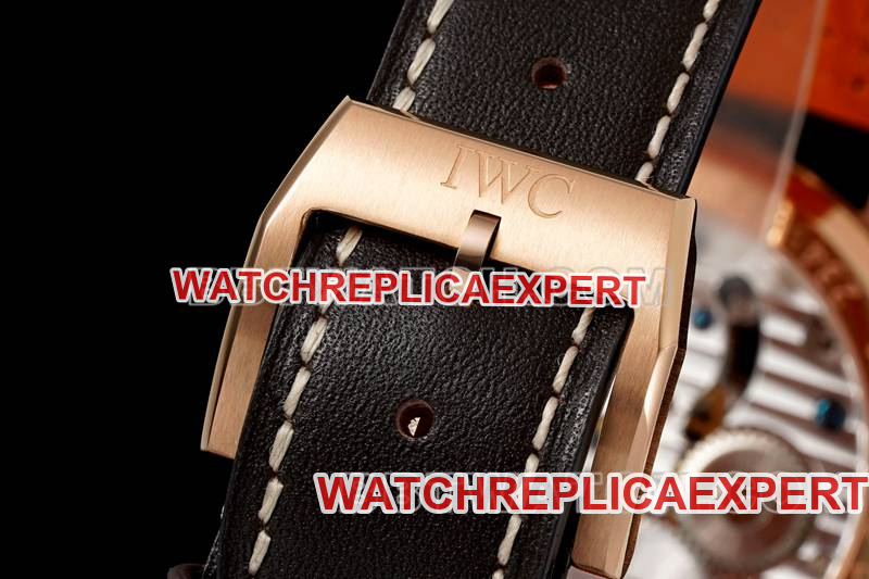 IWCtop-tier watch RMS factory pilot blue dialrose goldtourbillon mechanical leather strap model braceletlive photos