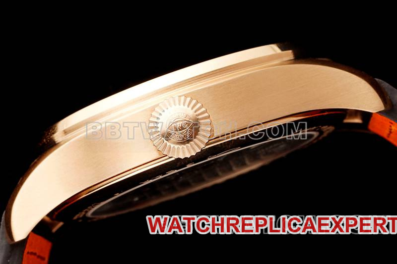 IWCtop-tier watch RMS factory pilot blue dialrose goldtourbillon mechanical leather strap model side live photo