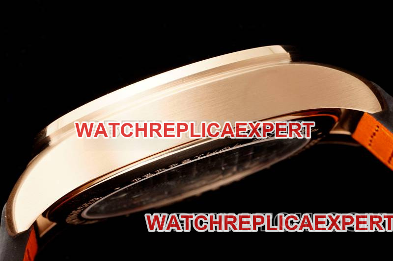 IWCtop-tier watch RMS factory pilot blue dialrose goldtourbillon mechanical leather strap model side live photo