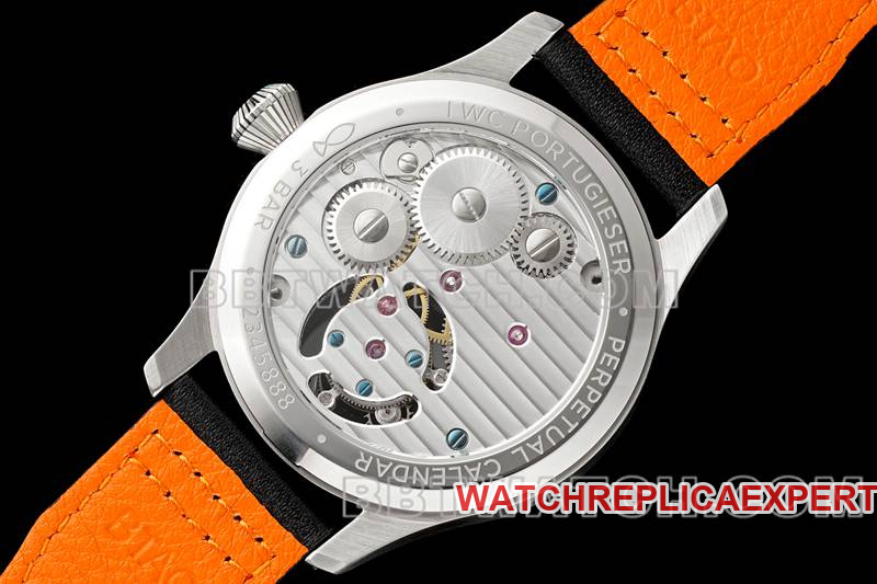 IWC1:1replica watch RMS factory pilot blue dialtourbillon mechanical leather strap caseback live photo