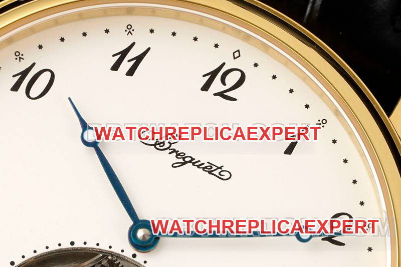 Breguet watch RMS factory classic white dialtourbillonyellow gold mechanical leather strap model front live photo