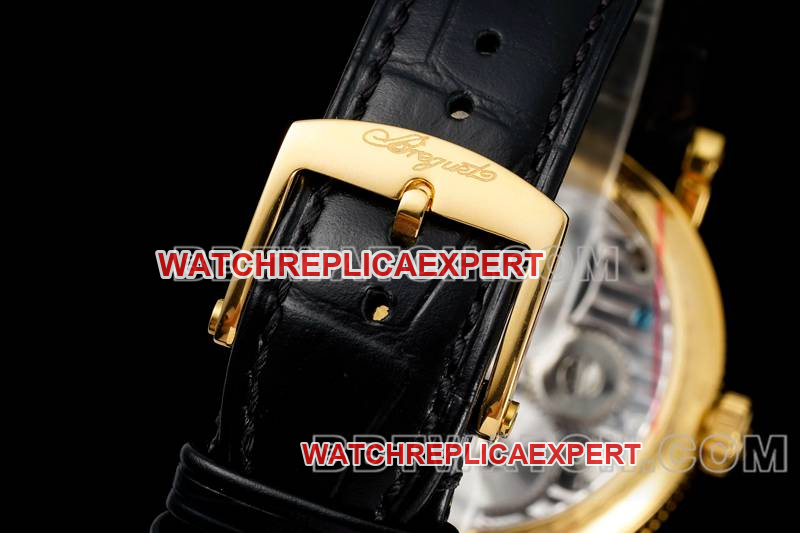 Breguet watch RMS factory classic white dialtourbillonyellow gold mechanical leather strap model braceletlive photos