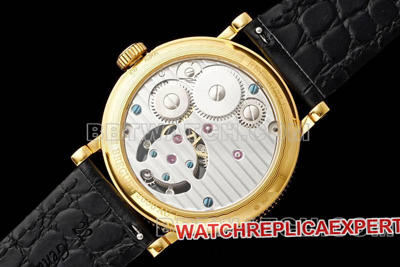 Breguet watch RMS factory classic white dialtourbillonyellow gold mechanical leather strap caseback live photo