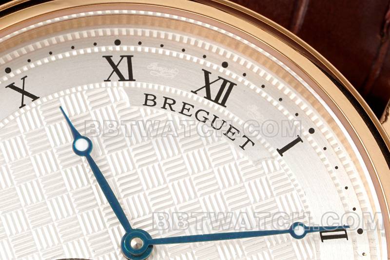 Breguet collectible watch RMS factory classic silver white dialtourbillonrose gold mechanical leather strap model front live photo
