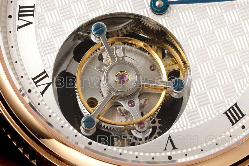 Breguet collectible watch RMS factory classic silver white dialtourbillonrose gold mechanical leather strap model front live photo