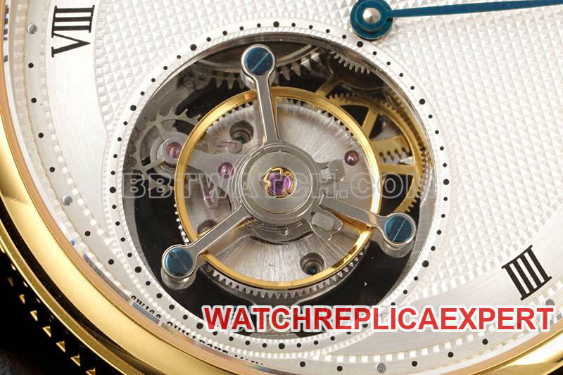 Breguet top-tier watch RMS factory classic silver white dialtourbillonyellow gold mechanical leather strap model front live photo