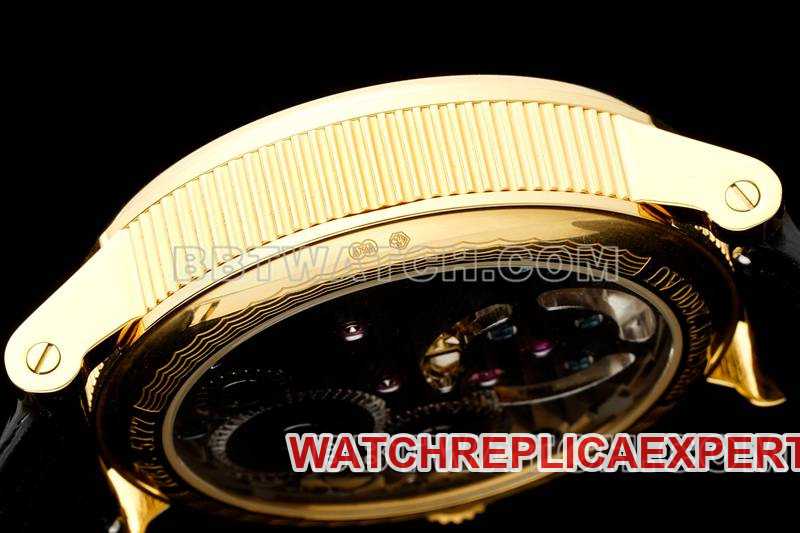 Breguet top-tier watch RMS factory classic silver white dialtourbillonyellow gold mechanical leather strap model side live photo