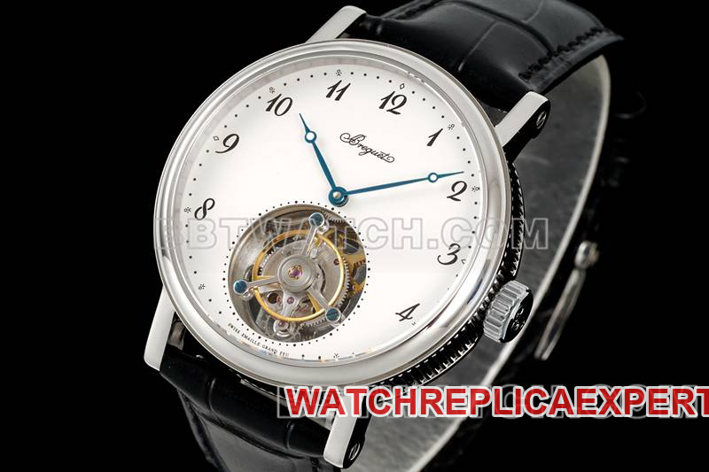 Breguet watch RMS factory classic white dialtourbillon mechanical leather strap model front live photo