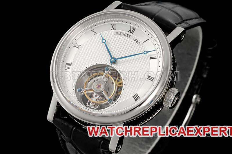 Breguet watch RMS factory classic white disk tourbillon mechanical belt model front real picture