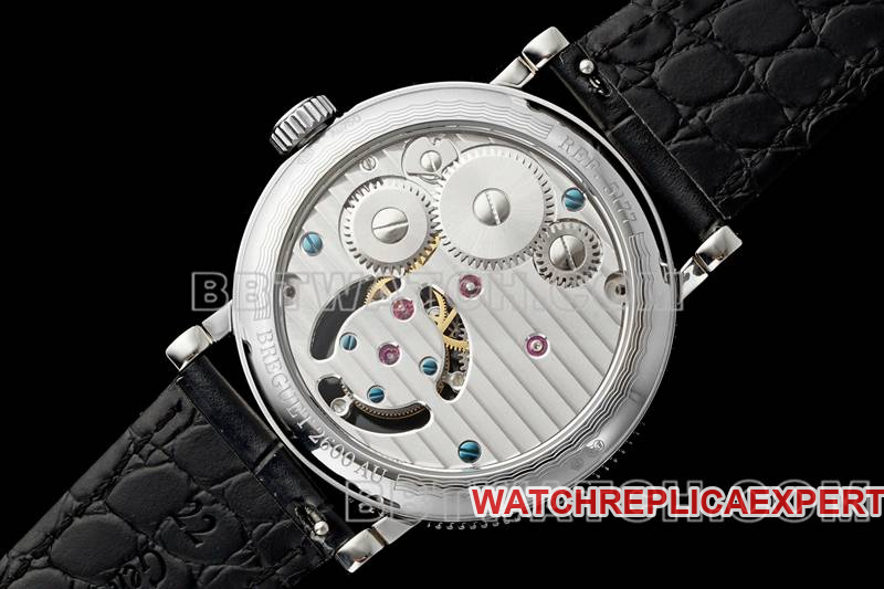 Breguet collectible watch RMS factory classic silver white dialtourbillon mechanical leather strap caseback live photo