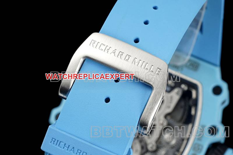 Richard Mille top-tier watch hollow disc tourbillon mechanical blue rubber model RM 21-02braceletlive photos