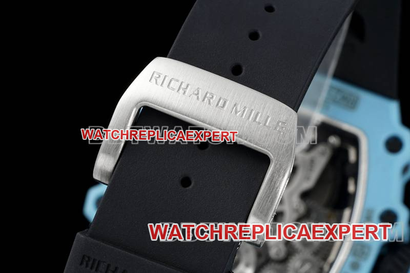 Richard Mille's collectible watch hollow disc tourbillon mechanical black rubber model RM 21-02braceletlive photos