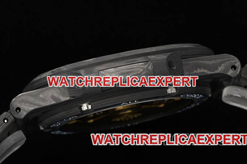 Patek Philippe watch DIW factory Nautilus blue black dial carbon fiber mechanical steel bracelet model 5711side live photo