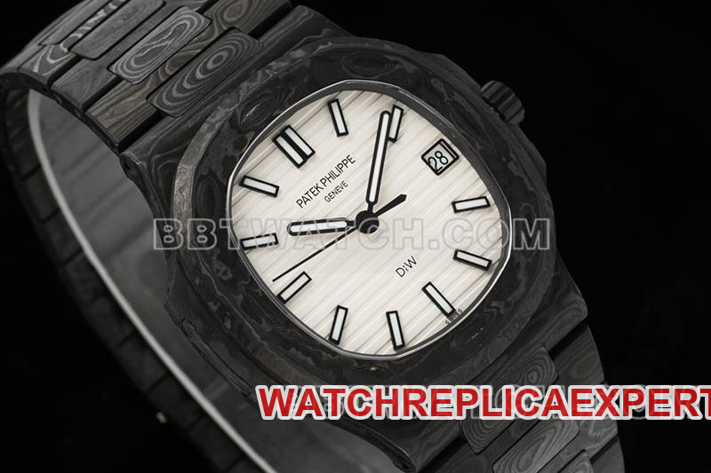 Patek Philippe collectible watch DIW factory Nautilus white dial carbon fiber mechanical steel bracelet model 5711front live photo