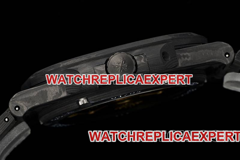 Patek Philippe collectible watch DIW factory Nautilus white dial carbon fiber mechanical steel bracelet model 5711side live photo