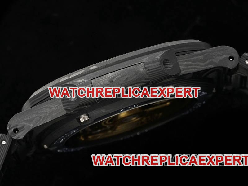 Patek Philippetop-tier watch DIW factory Nautilus orange plate carbon fiber mechanical steel bracelet model 5711side live photo