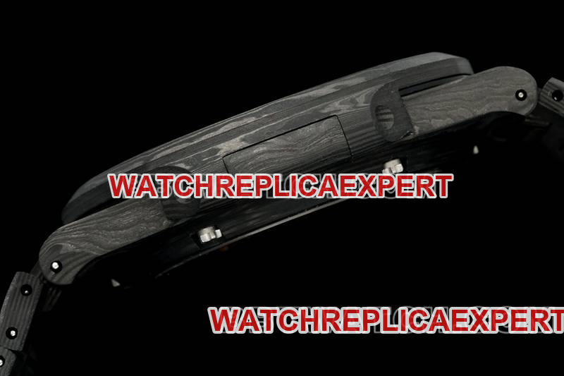 Patek Philippe collectible watch DIW factory Nautilusgreen dial carbon fiber mechanical steel bracelet model 5711side live photo