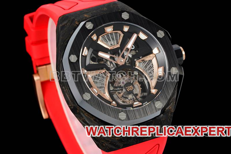 Audemars Piguet collectible watch RM factory Royal Oak offshore floating tourbillon mechanical red rubber model front live photo