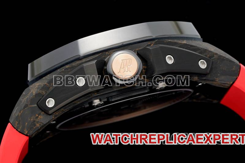 Audemars Piguet collectible watch RM factory Royal Oak offshore floating tourbillon mechanical red rubber model side live photo