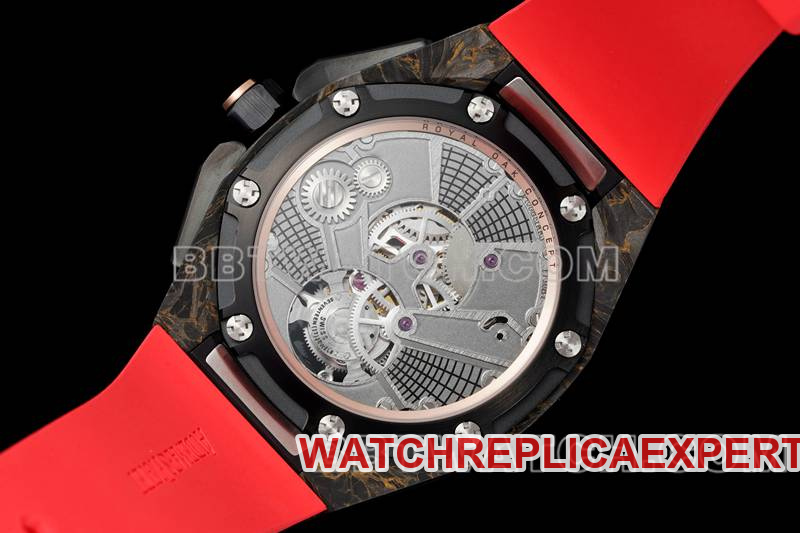 Audemars Piguet collectible watch RM factory Royal Oak offshore floating tourbillon mechanical red rubber caseback live photo