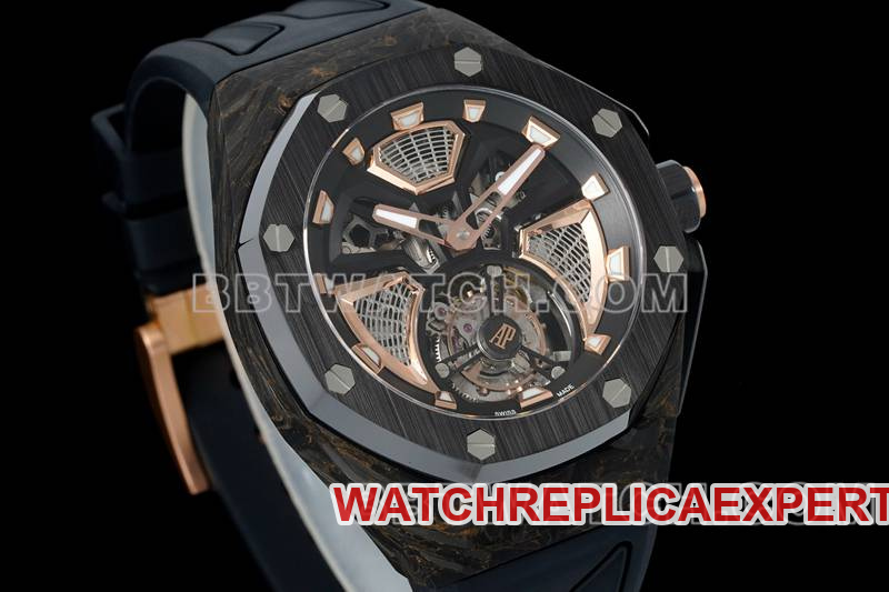 Audemars Piguettop-tier watch RM factory Royal Oak offshore floating tourbillon mechanical black rubber model front live photo