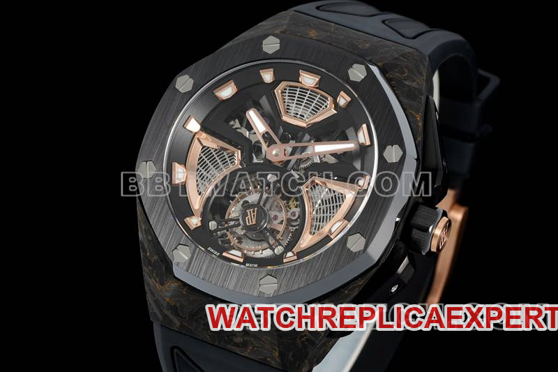 Audemars Piguettop-tier watch RM factory Royal Oak offshore floating tourbillon mechanical black rubber model front live photo