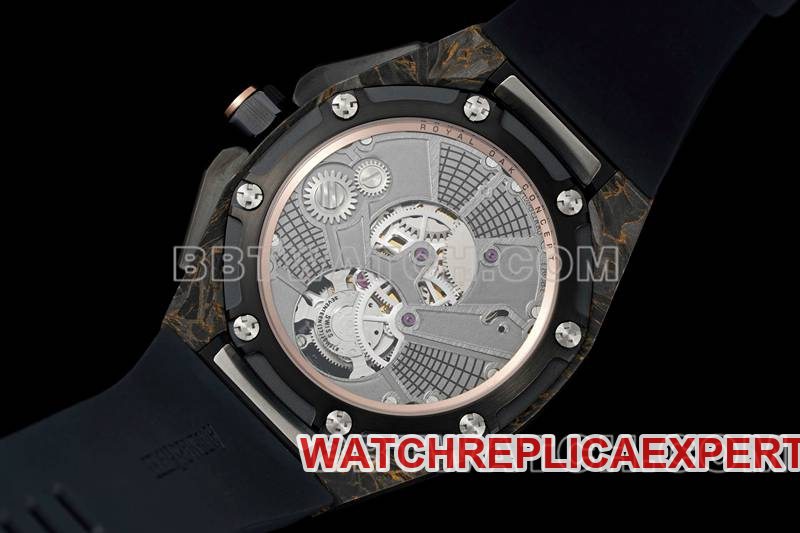 Audemars Piguettop-tier watch RM factory Royal Oak offshore floating tourbillon mechanical black rubber caseback live photo