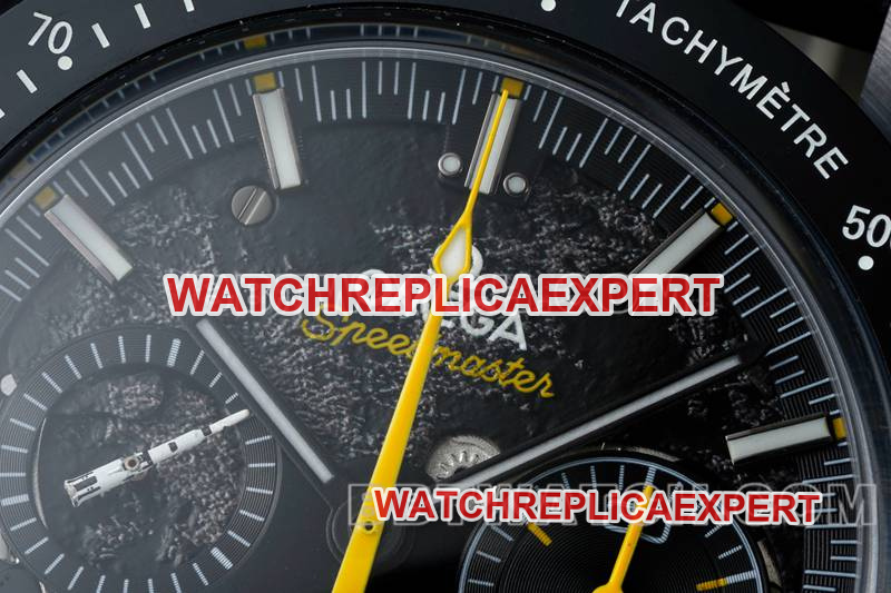 Omegatop-tier watch BLS factory Speedmaster full ceramic yellow needle mechanical rubber model front live photo