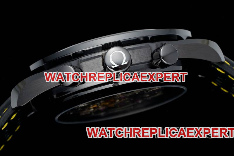 Omegatop-tier watch BLS factory Speedmaster full ceramic yellow needle mechanical rubber model side live photo