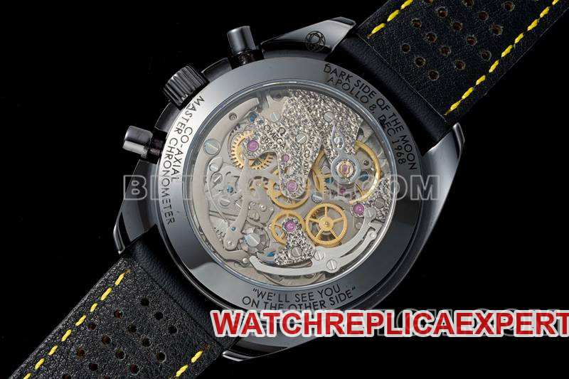 Omegatop-tier watch BLS factory Speedmaster full ceramic yellow needle mechanical rubber model caseback live photo