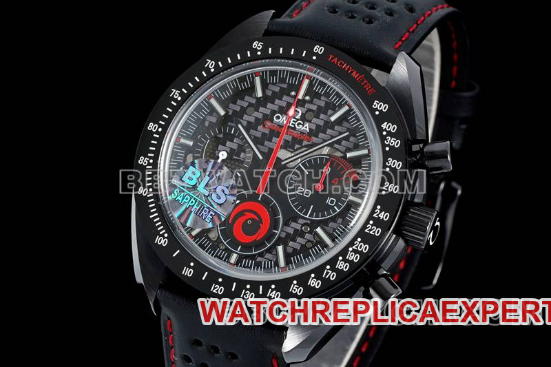 Omega's collectible watch BLS factory Speedmaster full ceramic red needle mechanical rubber model front live photo