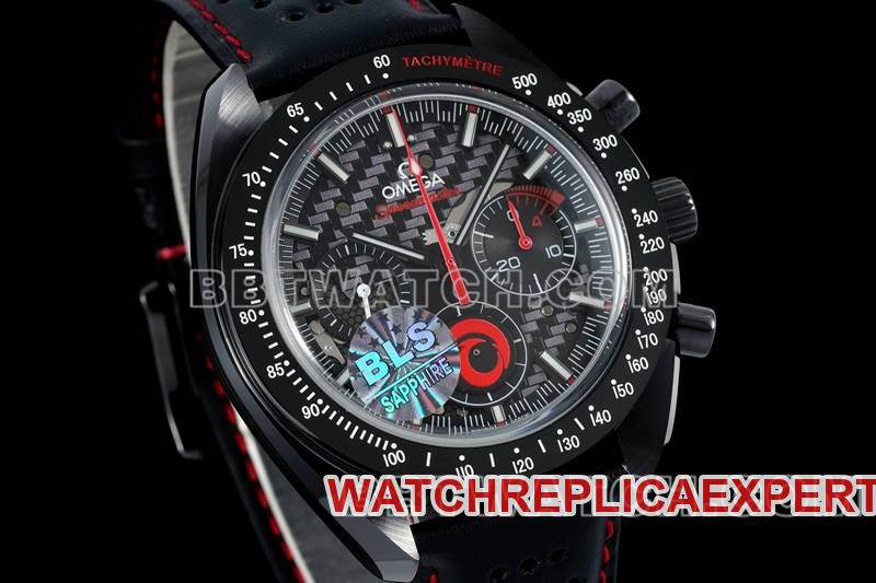 Omega's collectible watch BLS factory Speedmaster full ceramic red needle mechanical rubber model front live photo