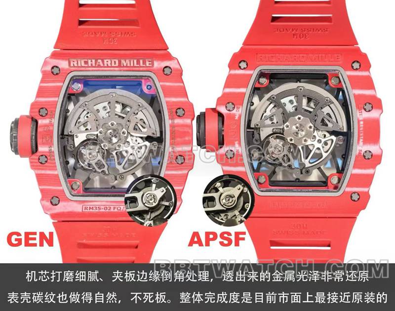 APS factory Richard Milletop-tier watch RM35-02 Red Devils review caseback live photo