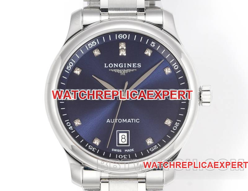 Longines collectible watches XC factory master craftsman blue plate diamond hour markers L888 mechanical movement steel strap models front actual photo