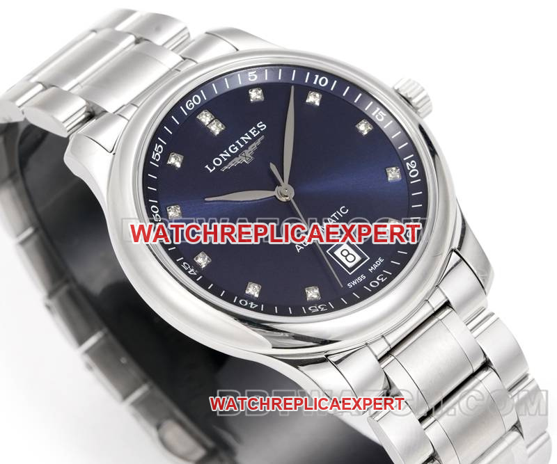 Longines collectible watches XC factory master craftsman blue plate diamond hour markers L888 mechanical movement steel strap models front actual photo