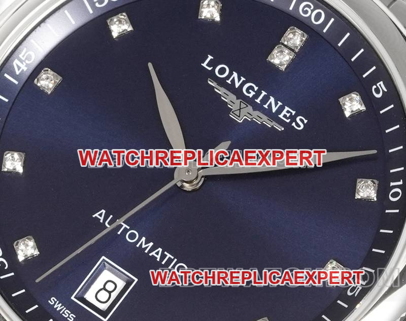 Longines collectible watches XC factory master craftsman blue plate diamond hour markers L888 mechanical movement steel strap models front actual photo