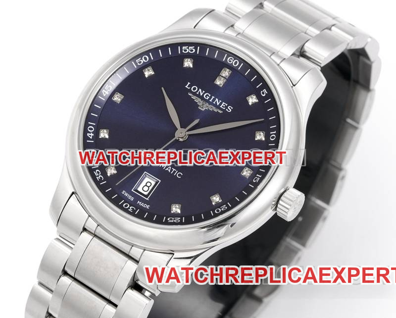 Longines collectible watches XC factory master craftsman blue plate diamond hour markers L888 mechanical movement steel strap models front actual photo