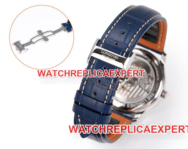 Longines watch XC factory famous craftsman blue dial diamond time mark L888mechanical movementleather strap model braceletlive photos