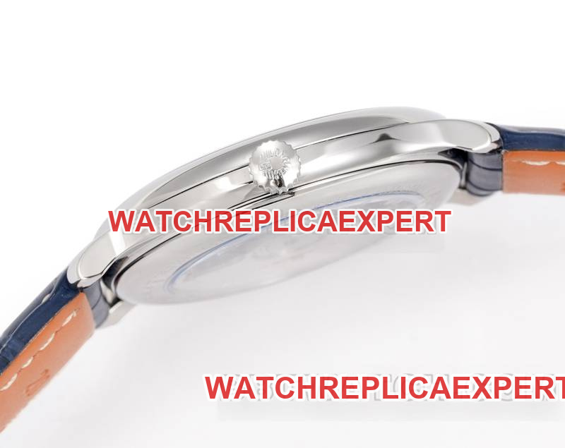 Longines collectible watch XC factory famous blue dial stick hour mark L888 mechanical movementleather strap model side live photo