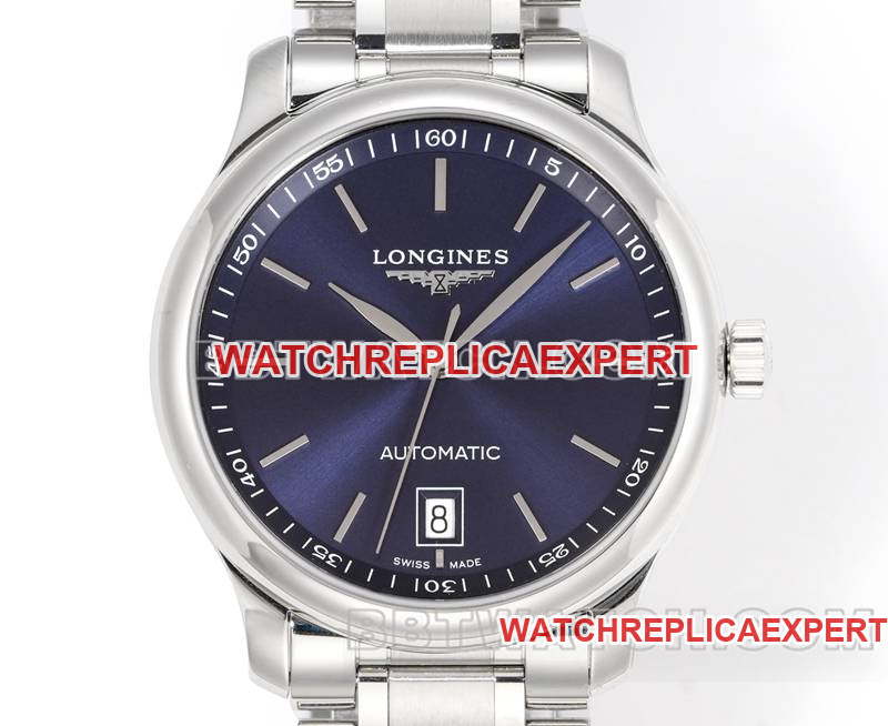 Longinestop-tier watch XC factory famous blue dial stick hour mark L888 mechanical movementsteel bracelet front live photo