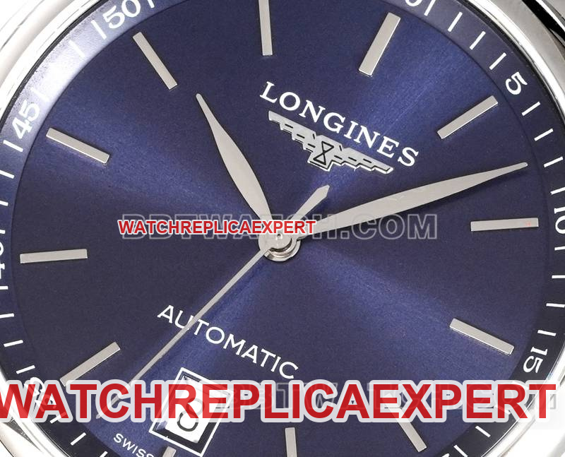 Longinestop-tier watch XC factory famous blue dial stick hour mark L888 mechanical movementsteel bracelet front live photo