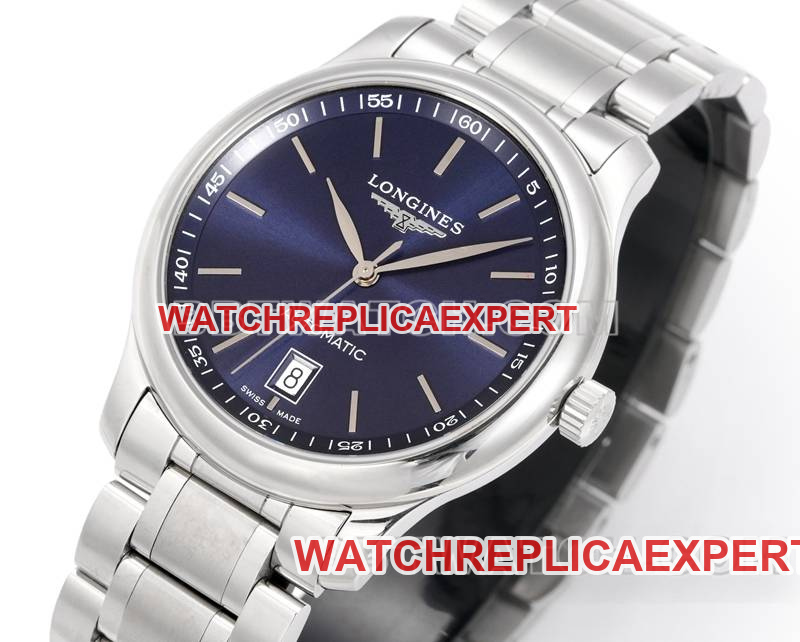 Longinestop-tier watch XC factory famous blue dial stick hour mark L888 mechanical movementsteel bracelet front live photo