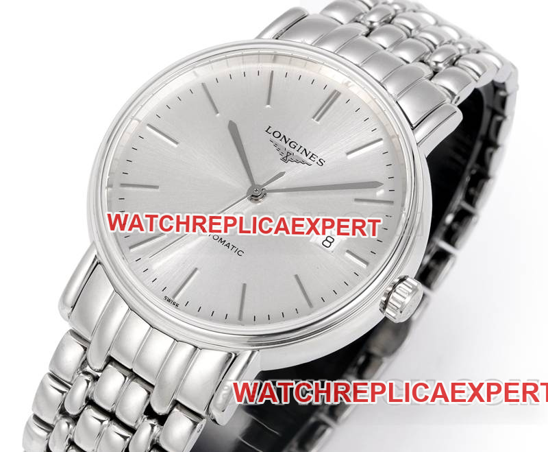 Longines watch XC factory elegant 40mmsilver dialL888mechanical movementsteel bracelet front live photo