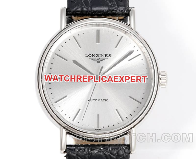 Longines collectible watch XC factory elegant 40mmsilver dialL888mechanical movementleather strap model front live photo