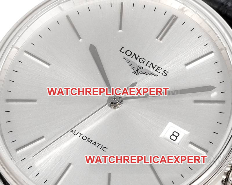 Longines collectible watch XC factory elegant 40mmsilver dialL888mechanical movementleather strap model front live photo